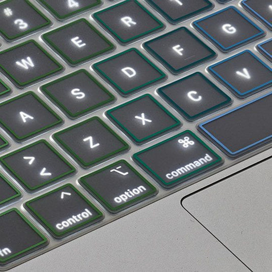 Gennemsigtigt/Regnbue Europæisk Tastaturcover – MacBook Pro 13” & 12" 2015-2019