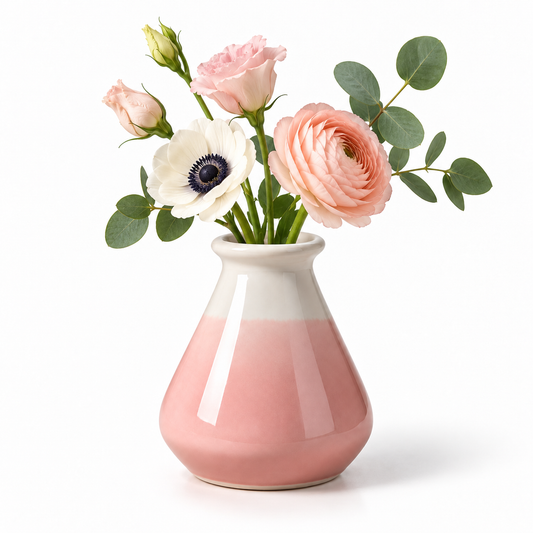 Handmade Small Ceramic Vase – Drop – Pink