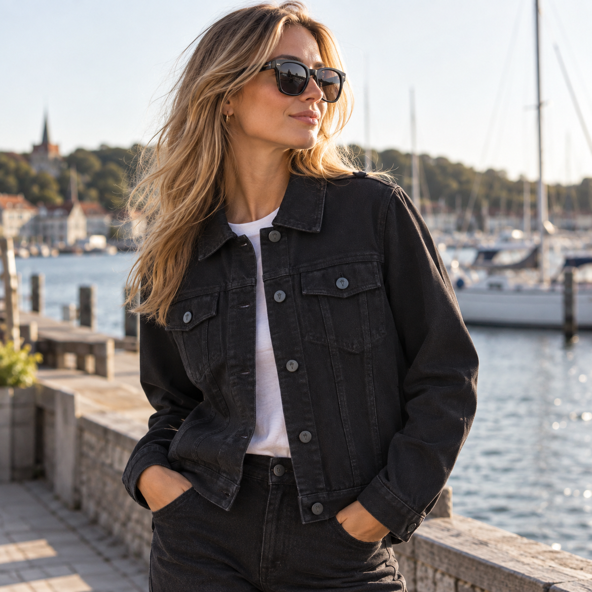 Denimjakke – Festivaljakke med solpanel