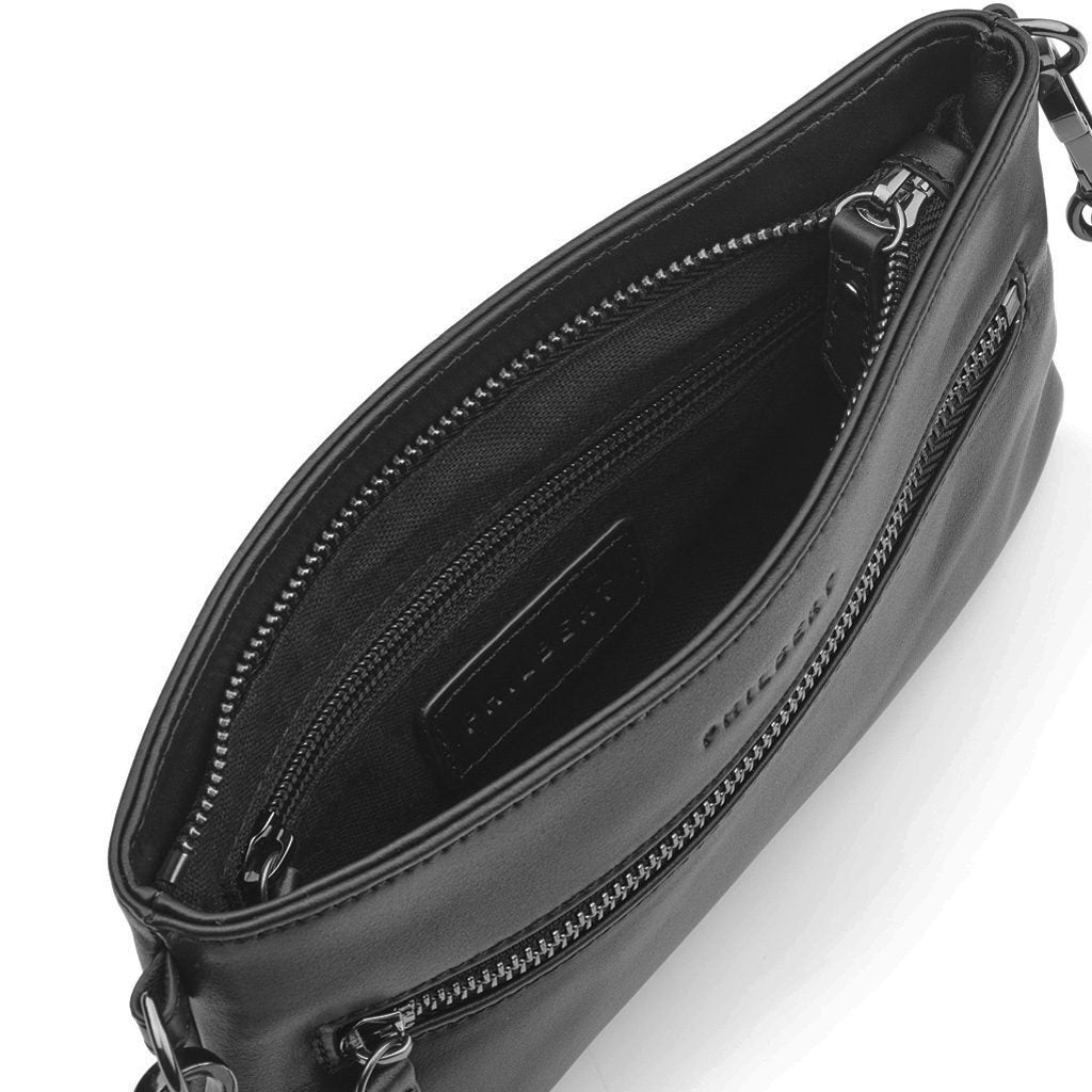 5 in 1 Phone Bag made of genuine leather – Black