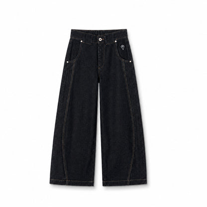 Baggy Barrel Jeans – Sort Denim