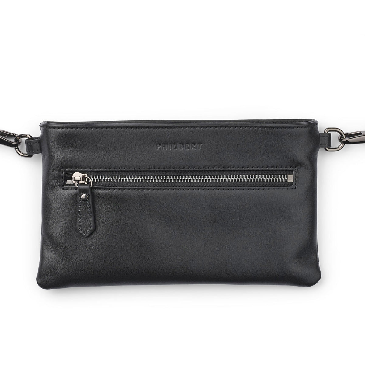 5 in 1 Phone Bag made of genuine leather – Black