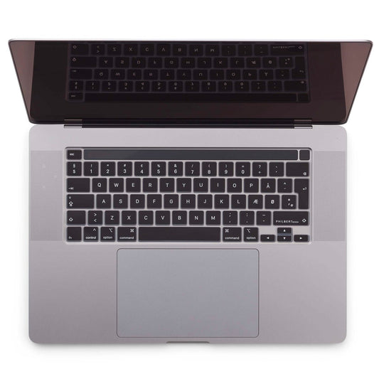 Black Scandinavian keyboard cover – MacBook Pro 13” TB 2020/2022 og 16” TB 2019