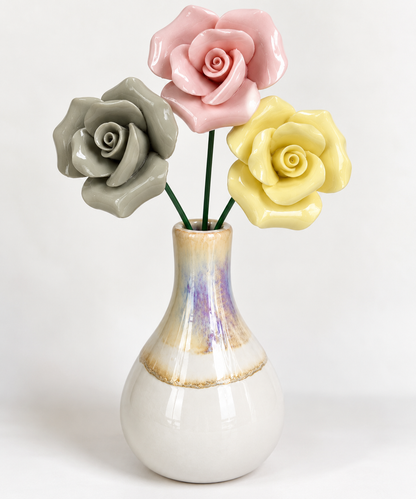 HANDMADE CERAMIC ROSE – Grey