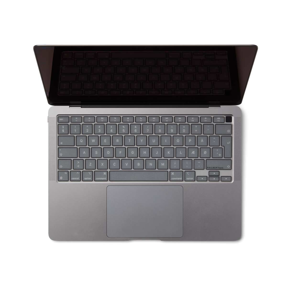 Gennemsigtigt/Sort Europæisk Tastaturcover - MacBook Air 13” 2020