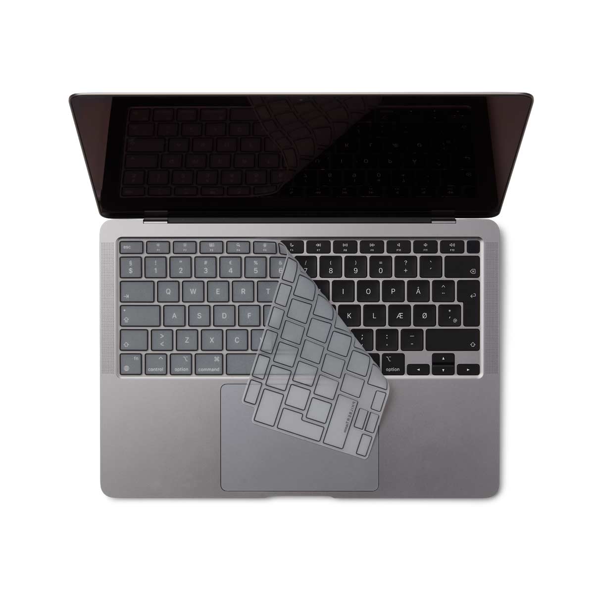Gennemsigtigt/Sort Europæisk Tastaturcover - MacBook Air 13” 2020