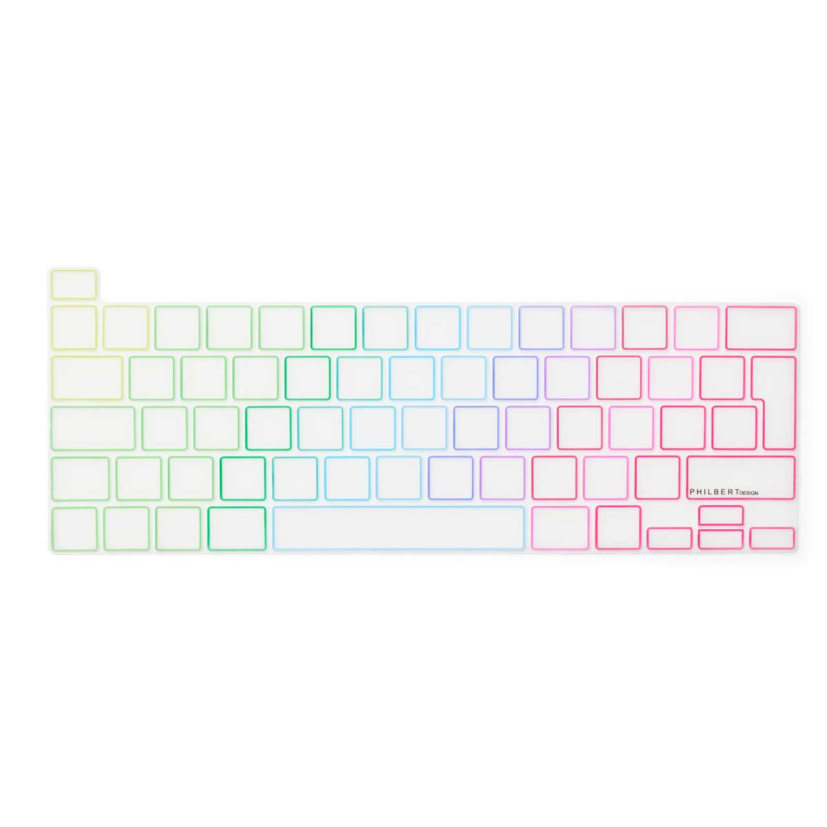 Transparent/Rainbow European Keyboard Cover – MacBook Pro 13” TB 2020/2022 og 16” TB 2019