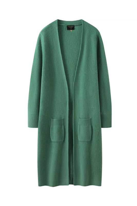 Philbert Long Cardigan - Dusty Green