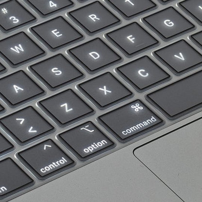 Gennemsigtigt/Sort Europæisk Tastaturcover - MacBook Air 13” 2020