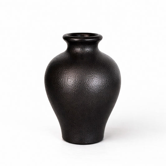 Small curved ceramic vase - Black
