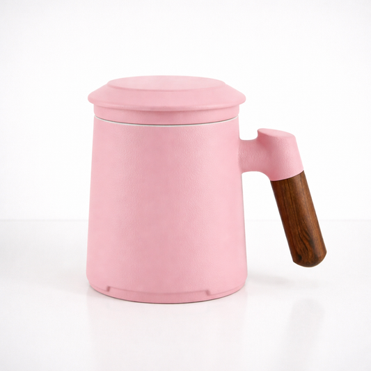 Tea cup with infuser and lid – Pink