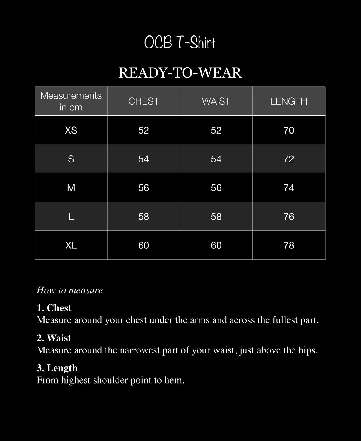 Size chart