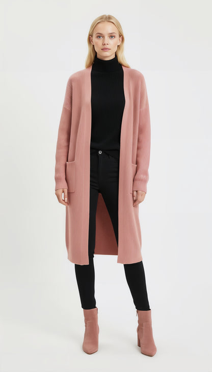 Philbert Long Cardigan - Rose