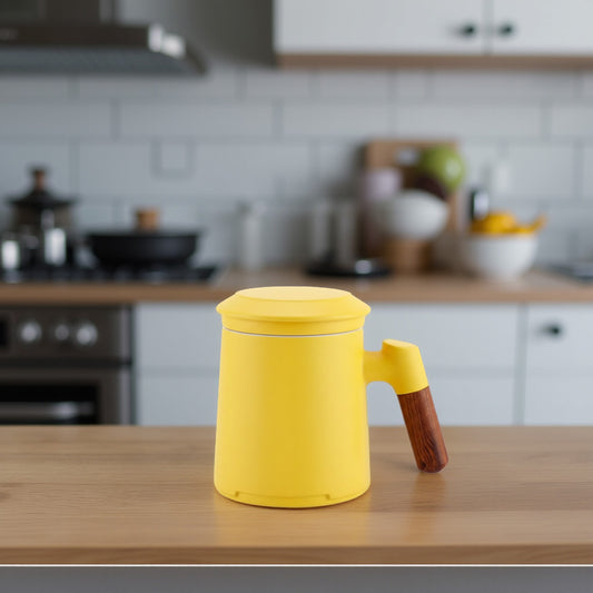 Tekop med si og låg - Gul