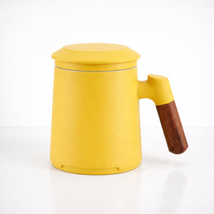Tea cup with infuser and lid – Yellow