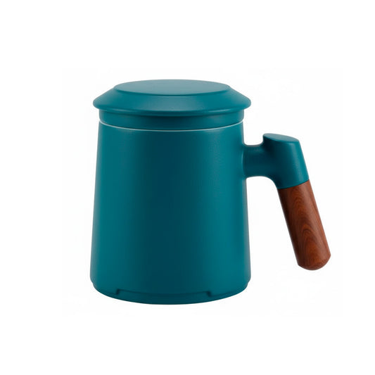 Tekop med si og låg - Blågrøn