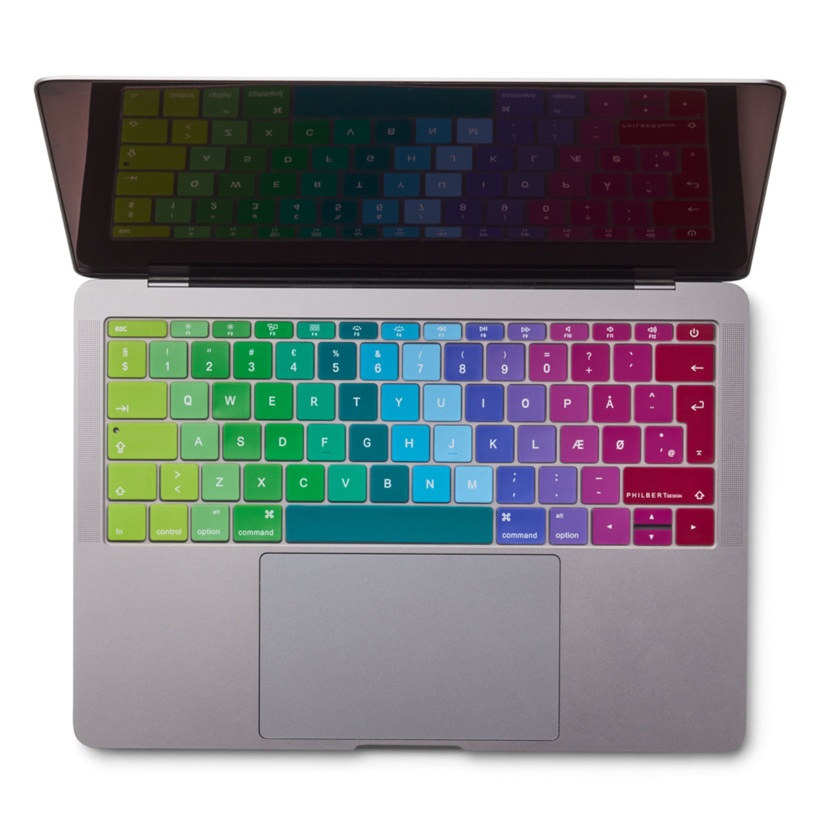 Regnbuefarvet skandinavisk tastaturcover - MacBook Pro 13" & 12" 2015-2019