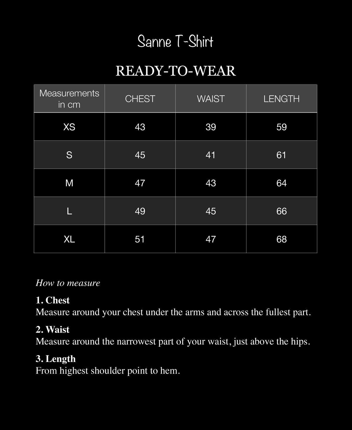 Size chart