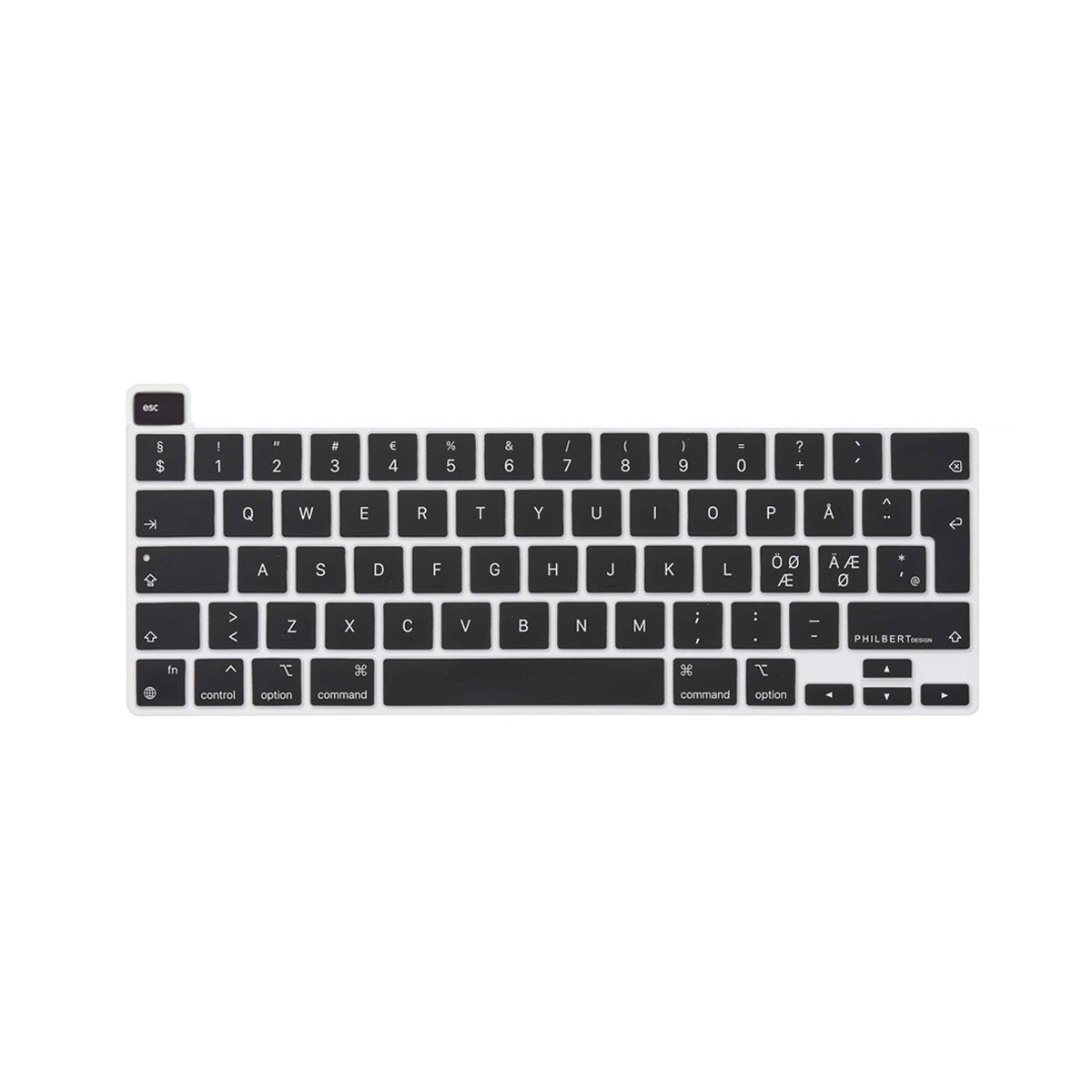 Black Scandinavian keyboard cover – MacBook Pro 13”/16" Touch Bar 2019/2022