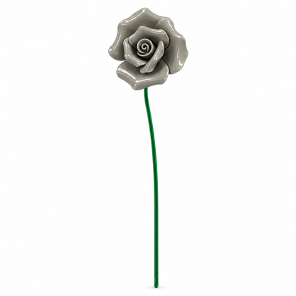 HANDMADE CERAMIC ROSE – Grey