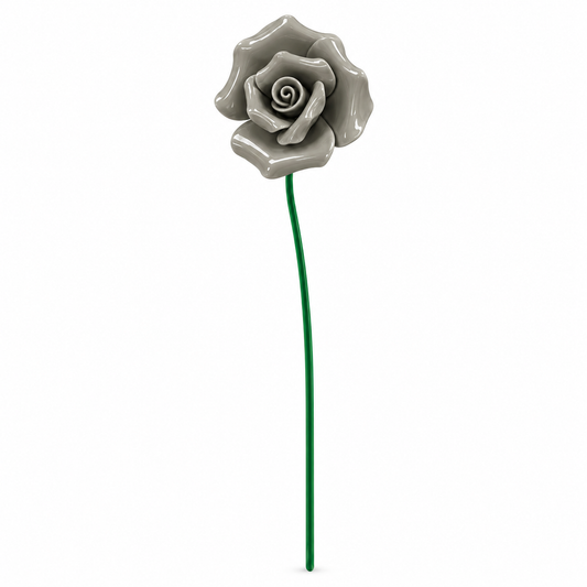 HANDMADE CERAMIC ROSE – Grey
